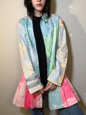 Amazing RARE sample sale zip spring moto jacket pastel rainbow